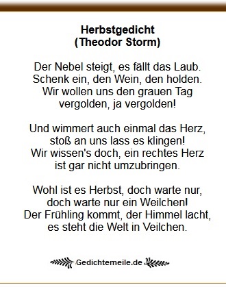 Kurz gedicht herbst Kurze Gedichte